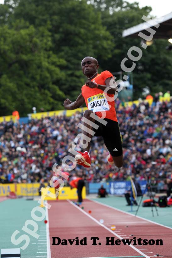 Ignisious Gaisah in the long jump, 2012 Samsung Diamond League, Crystal Palace, London.